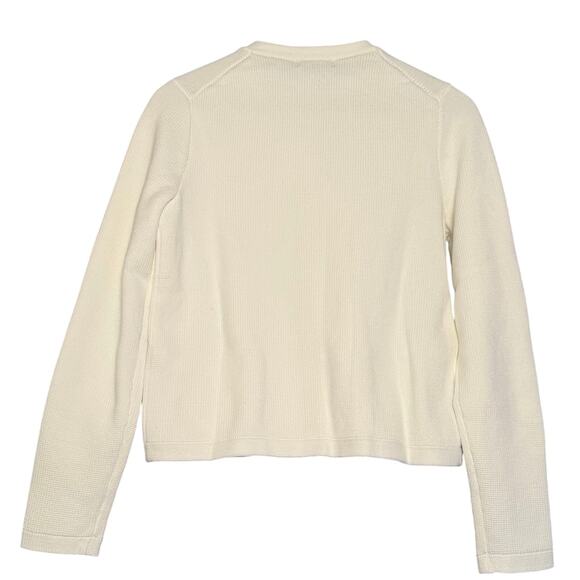 Quince Women’s Organic Cotton White Cardigan XS w/ Gold Buttons & Pockets - Picture 4 of 13